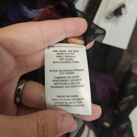 NWT Equipment Femme Boleyn Sheer Silk Floral Blouse Size XS $300 - Picture 7 of 10